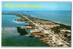 c1960 Aerial View Islamorada Overseas Highway Key West Florida Vintage Postcard