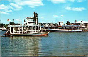 Vtg Sightseeing Boats in Hyannis Harbor Cape Cod Massachusetts MA 1970s Postcard