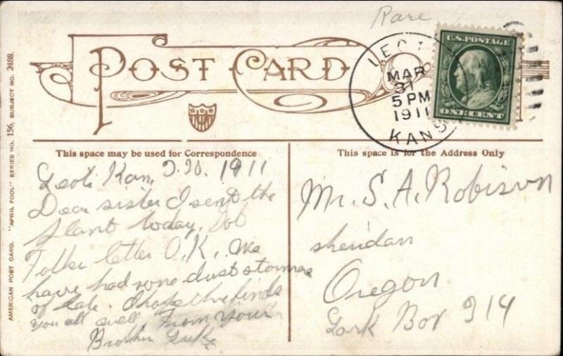 Bernhardt Wall April Fools Fancy Men Get Pranked c1910 Postcard