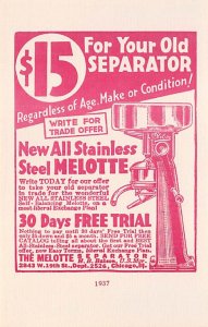 The Melotte Separator Chicago, IL, USA Advertising Unused 