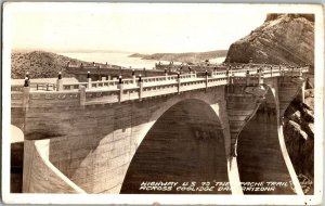 RPPC Apache Trail Across Coolidge Dam Hwy 70 AZ Vintage Postcard U38