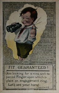 Vintage Engagement Ring Advertisement Postcard 