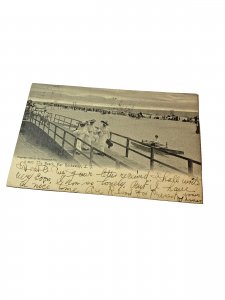 Postcard Antique View of Women at The Beach Far, Rockaway, Long Island, NY. L5