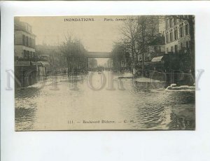 3172268 FRANCE PARIS flooding 1910 Boulevard Dideror Vintage PC