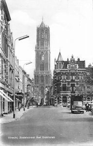 Lot128 utrecht saddle street with dom tower netherlands real photo car