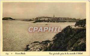 Old Postcard Saint Malo General view taken from the ledge of Aleth