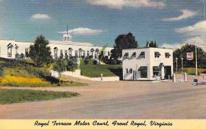 Royal Terrace Motor Court Motel Front Royal Virginia linen postcard