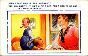 Bamforth Humour Young Girl With Letter Can I Post This Letter Mother