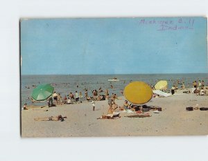 Postcard Lake Michigan Beach Greetings from Michigan City Indiana USA