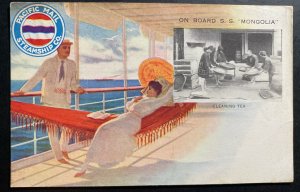 Mint Picture Postcard Pacific Mail Steamship Co SS Mongolia Passengers Ship