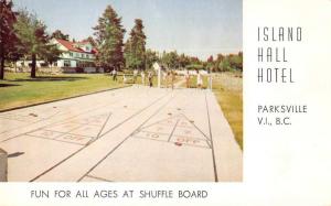 Parksville Canada Island Hall Hotel Shuffle Board Vintage Postcard J64470