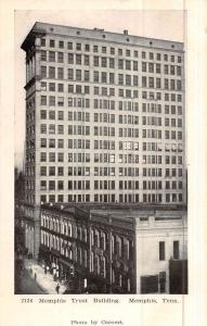 Memphis Tennessee Trust Building Street View Antique Postcard K46347