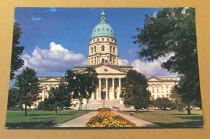 VINTAGE POSTCARD UNUSED STATE CAPITOL, TOPEKA, KANSAS, BILL GRAVES SEC. OF STATE