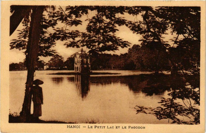 CPA AK INDOCHINA Hanoi Le Petit Lac et le Pagodon VIETNAM (957264)