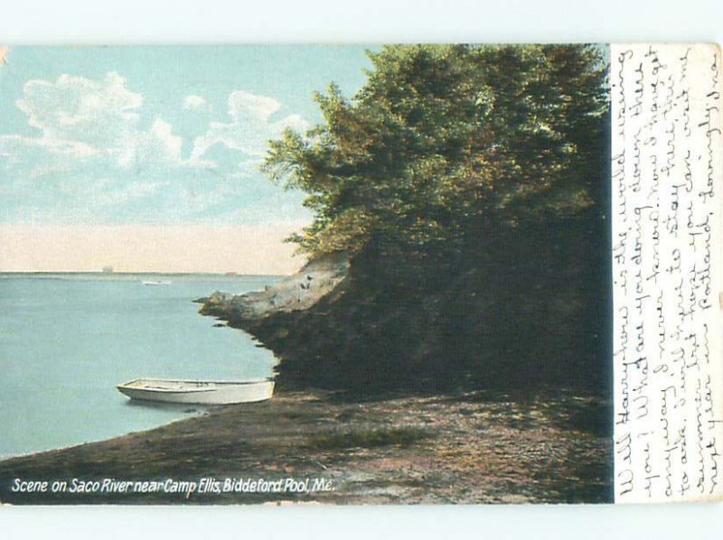 Divided-back RIVER SCENE Biddeford Pool Maine ME AE6764