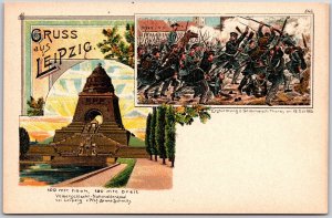 Gruss Aus Leipzig Ersturmung Grimmaisch Thores Volkerschlacht National Postcard