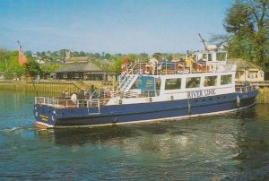 The Dart Ferry At Dorset River Link Boat at Riverside Cafe Postcard