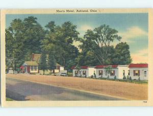 Unused Linen MORR'S MOTEL Ashland Ohio OH M6052