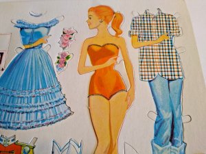 Carnation Ice Cream Paper Doll Betty Various Outfits On Original Header Card 