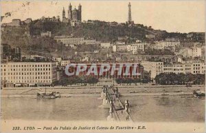 Postcard Old Bridge Lyon Courthouse and Coteau de Fourviere