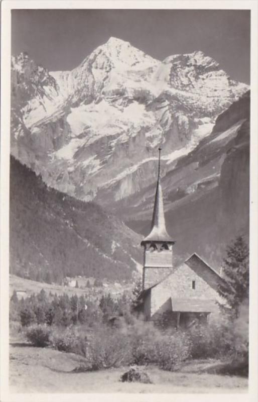 Switzerland Kandersteg Kirche mit Bluemlisalp Photo