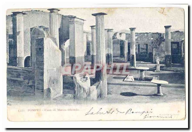 Italy Italia Pompei Old Postcard Casa di Marco Olconio