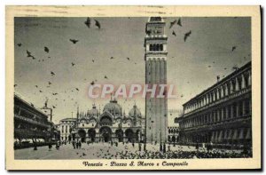 Old Postcard Piazza Venezia Marco S e Campanile