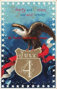 July 4th, IAP No 2443, Ellen Clapsaddle, Eagle Perched on Shield