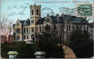 Canada Old Arts Building Queen's University Kingston Vintage Postcard C203