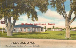 CO, Lamar, Colorado, Light's Motel & Cafe, Highway 50, Nationwide Adv No F10100