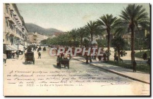 Old Postcard Nice Street and the Square Massena