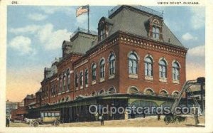 Union Depot, Chicago, IL, Illinois, USA Train Railroad Station Depot Unused l...