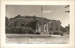 Hiawatha KS Post Office Real Photo RPPC Vintage Postcard