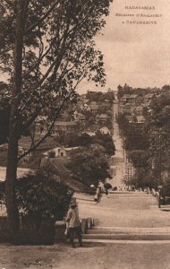 Madagascar Escalier D'Analakely Antananarivo Vintage Postcard 03.85