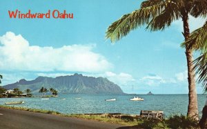 Vintage Postcard Windward Oahu Majestic Koolau Range Tiny Isle Chinaman's Hat