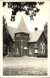 Romney West Virginia WV Methodist Church Real Photo Vintage Postcard