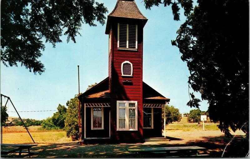 Santa Ynez Valley CA California Little Red Schoolhouse Postcard Mike Roberts VTG 