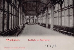 Germany Wiesbaden Trinkhalle am Kochbrunnen 1902 vintage postcard B998