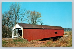Indiana Jessup Covered Bridge Over Little Raccoon Creek Vintage Postcard A142
