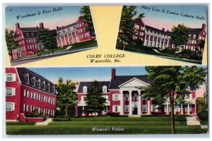 c1930's Multiview of Buildings at Colby College Waterville ME Vintage Postcard 