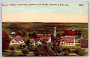 Sabbathday Lake Maine, 1922 Section Of Shaker Community Town, Vintage Postcard