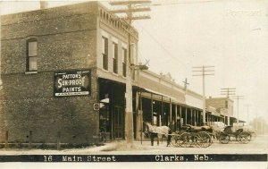 NE, Clarks, Nebraska, Main Street, Hastings Brothers No. 16, RPPC