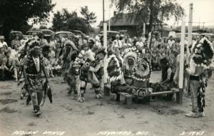 AMERICAN INDIAN DANCE HAYWARD WI ANTIQUE REAL PHOTO POSTCARD RPPC