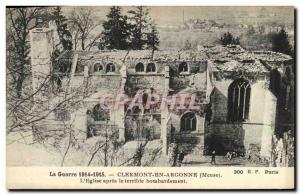 Postcard Old Army Clermont En Argonne The Egliase after the terrible bombing