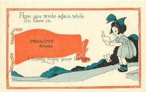 C-1910 Prescott Arizona Weaver Girl Comic Postcard 4651