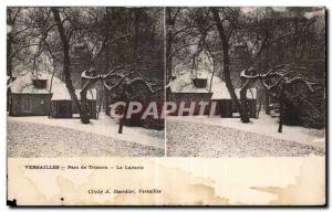 Stereoscopic Card - Versailles - Trianon Park - La Laiterie - Old Postcard