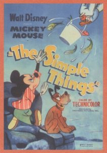 The Simple Things Mickey Mouse Pluto Cartoon Movie Poster Postcard