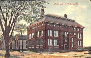 Portland ME Shailer School on Munjoy Hill in 1908 Postcard