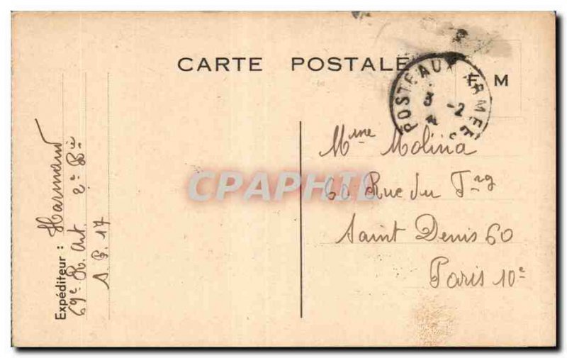 Old Postcard Map Franchise Military Molina Paris