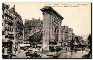 Old Postcard Paris Boulevard and the Porte St Denis The Boulevard and St Dani...